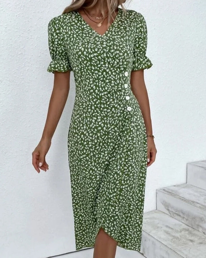 SOOR | Elegante en Comfortabele Midi Jurk met Bloemenprint