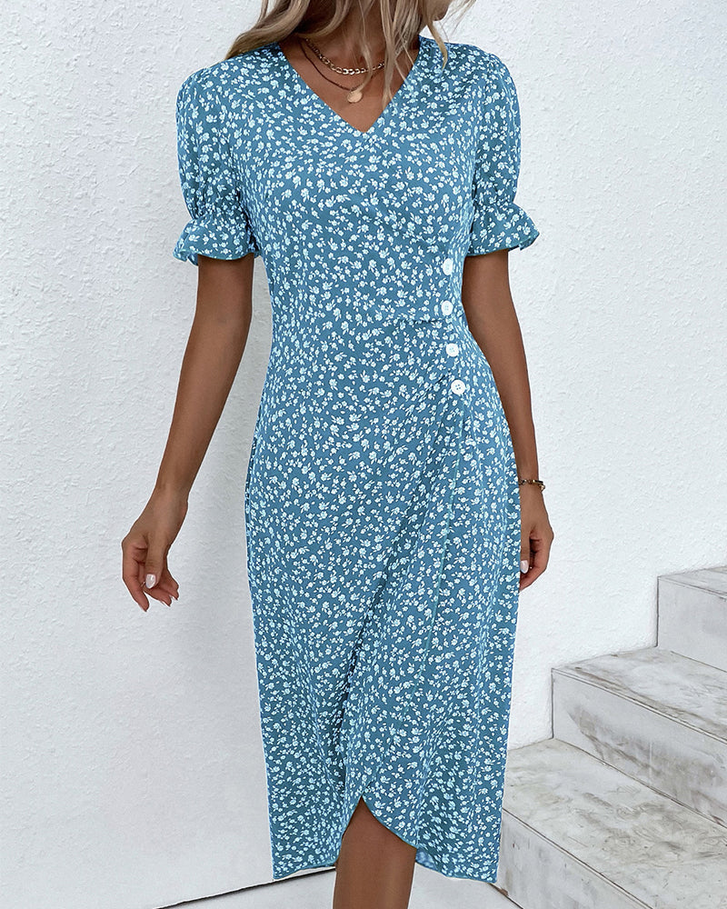 SOOR | Elegante en Comfortabele Midi Jurk met Bloemenprint
