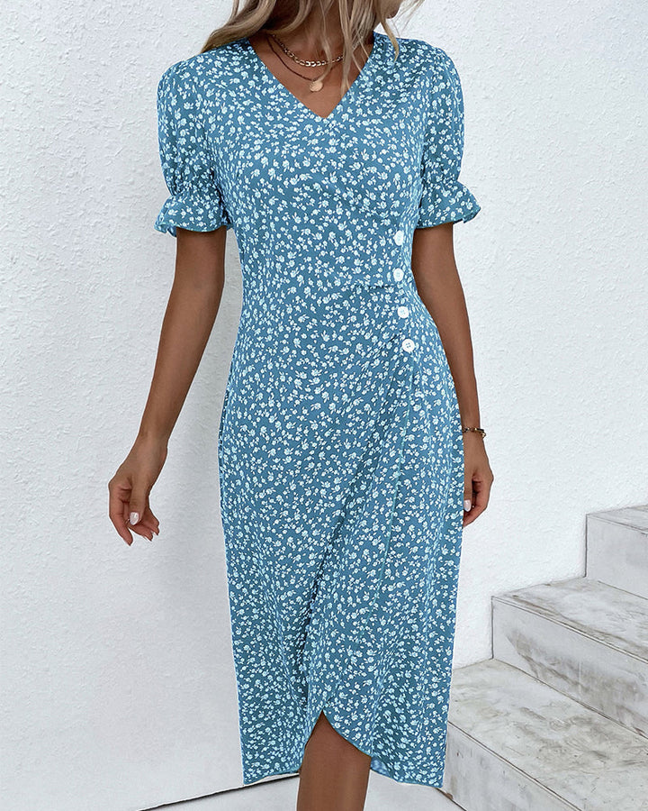 SOOR | Elegante en Comfortabele Midi Jurk met Bloemenprint