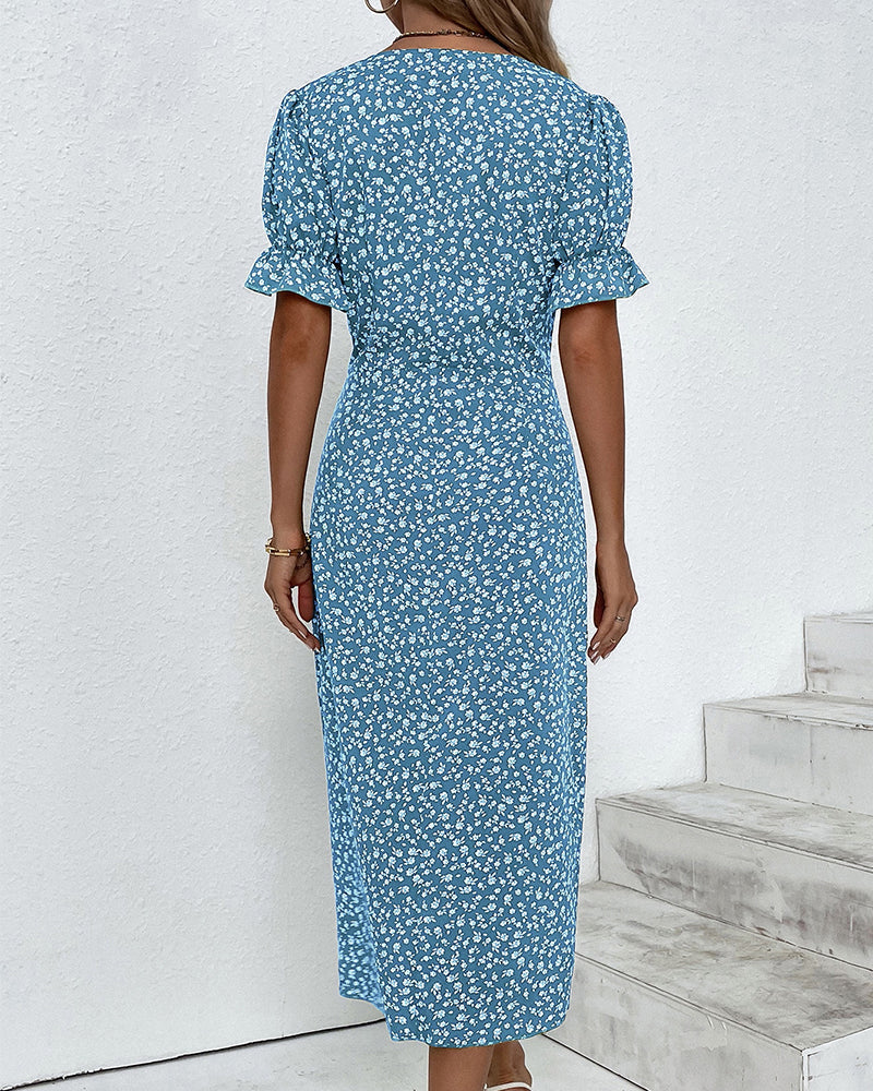 SOOR | Elegante en Comfortabele Midi Jurk met Bloemenprint