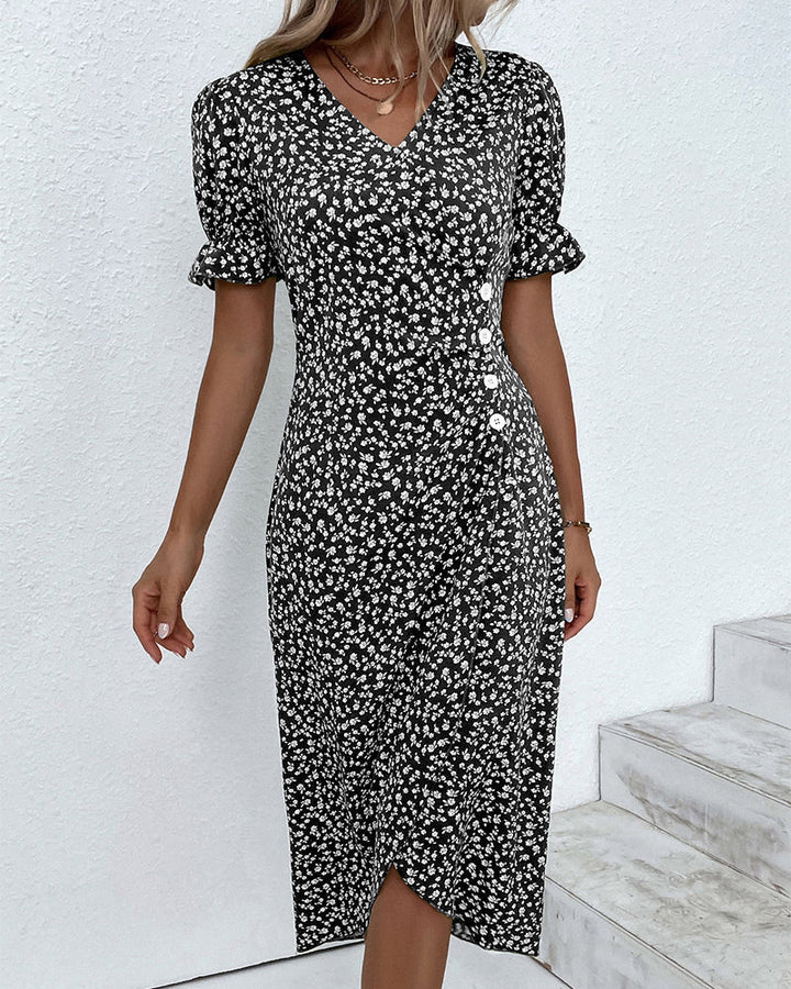 SOOR | Elegante en Comfortabele Midi Jurk met Bloemenprint