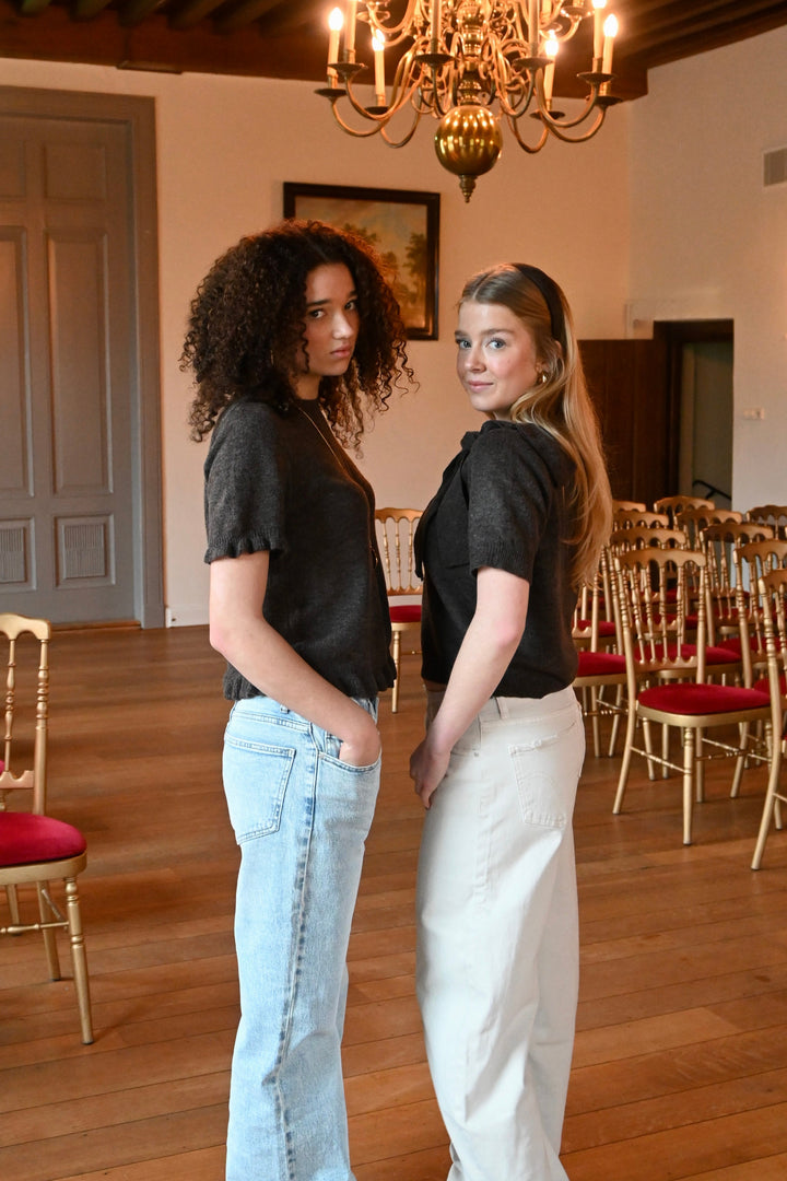 Bow side knit - bruin