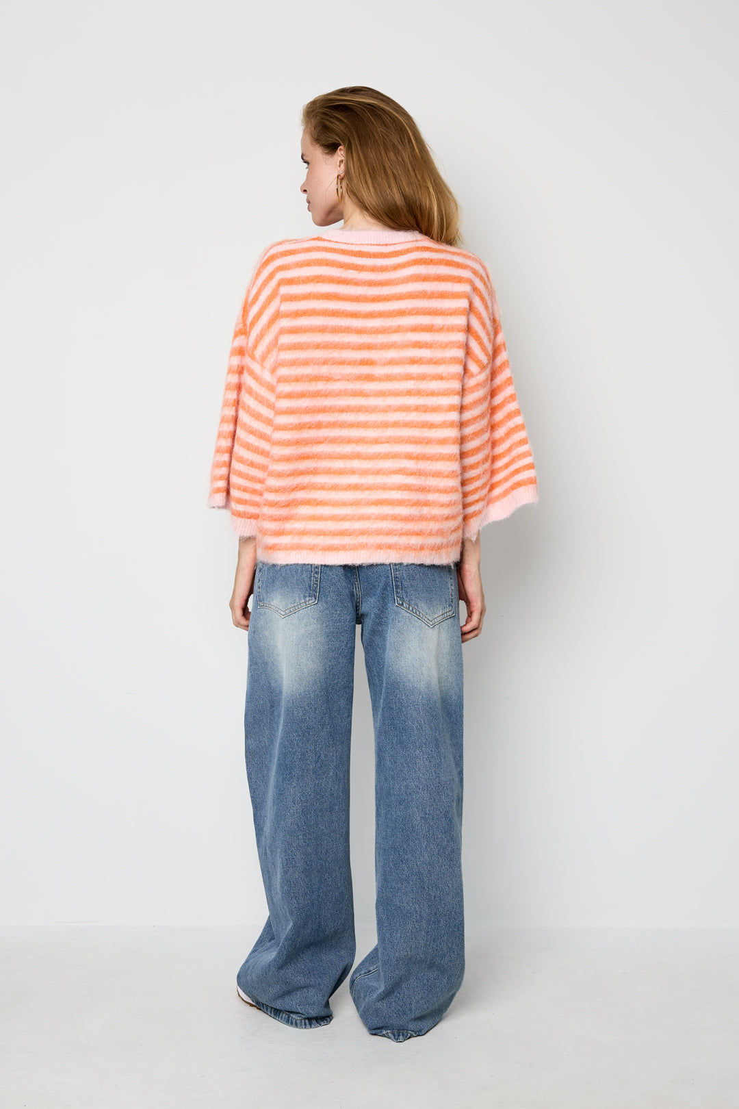 Truien van polyestervezel (polyester) met strepen, casual herfst-/winterkleding