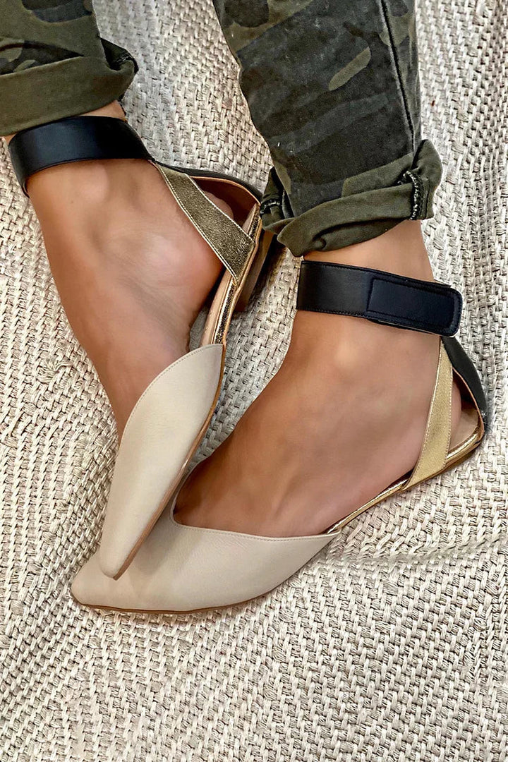 VARA| Elegante puntige ballerina's met enkelbandje voor een verfijnde stijl