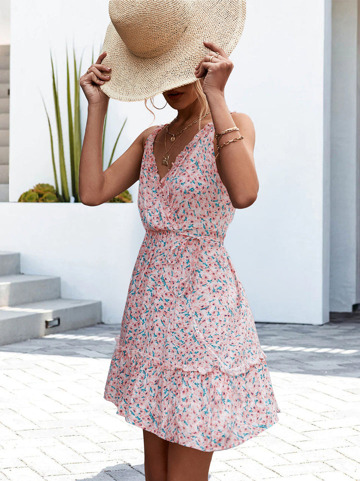 Zomerse sexy jurk met volant en V-hals voor dames