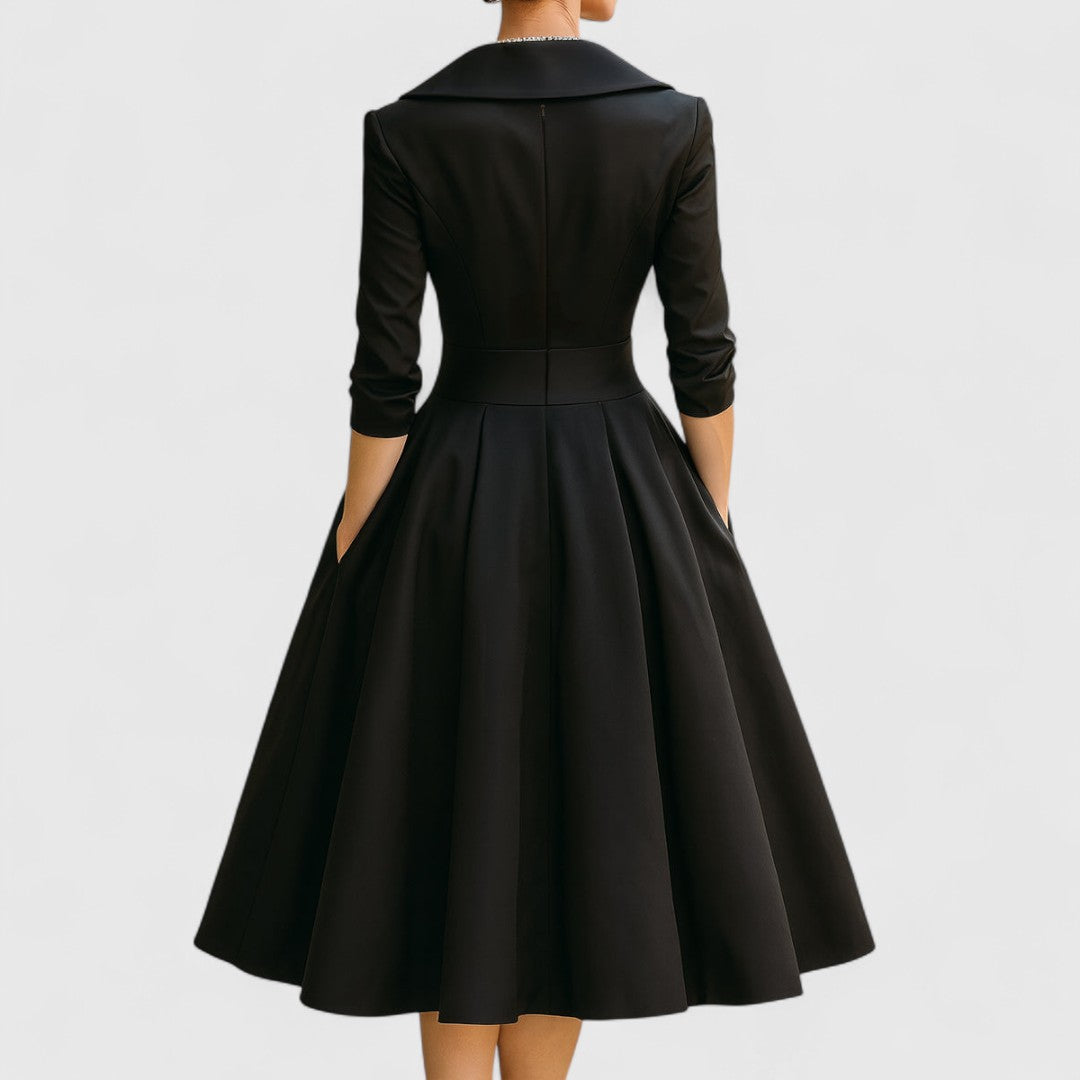 MYTA™ | Midi jurk met een elegante snit en een flatterende silhouet