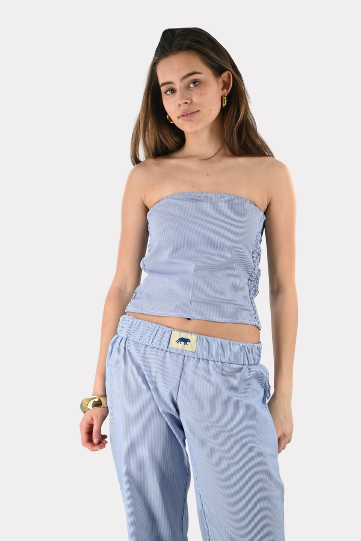 Tiger tube top striped - blauw/wit