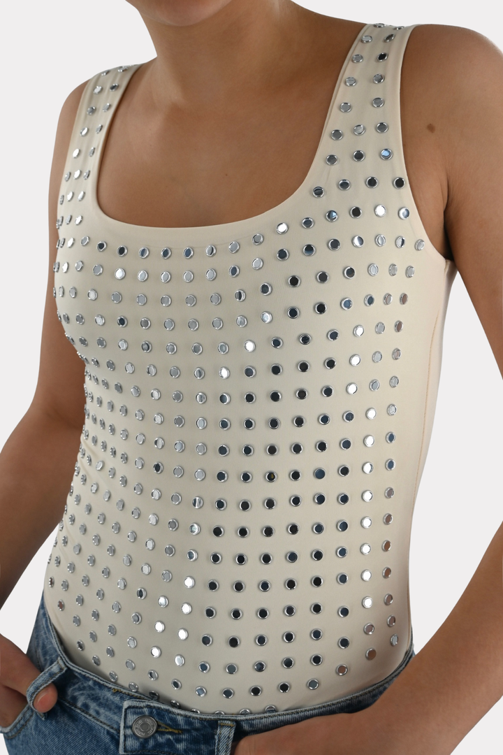 Amelie studded body - beige