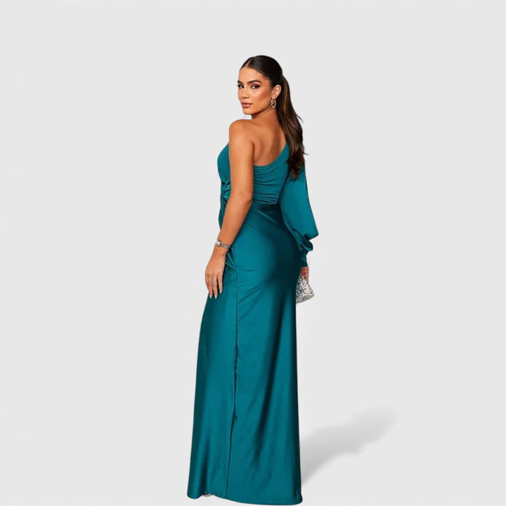JULIA™ | Elegante Maxi Jurk met One-Shoulder Pasvorm voor Avond & Feest