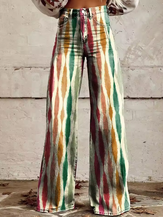 ZAAR | Boho Vintage Broek met Retro en Verfijnde Charme