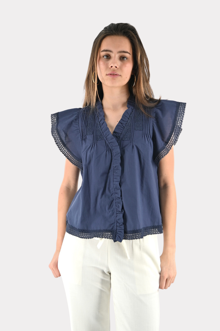 Sol blouse - navy