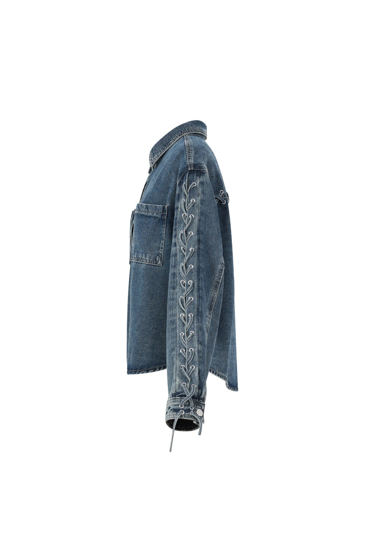 Geweven Katoen Vrouwen Jeansjack Casual Met Sluiting