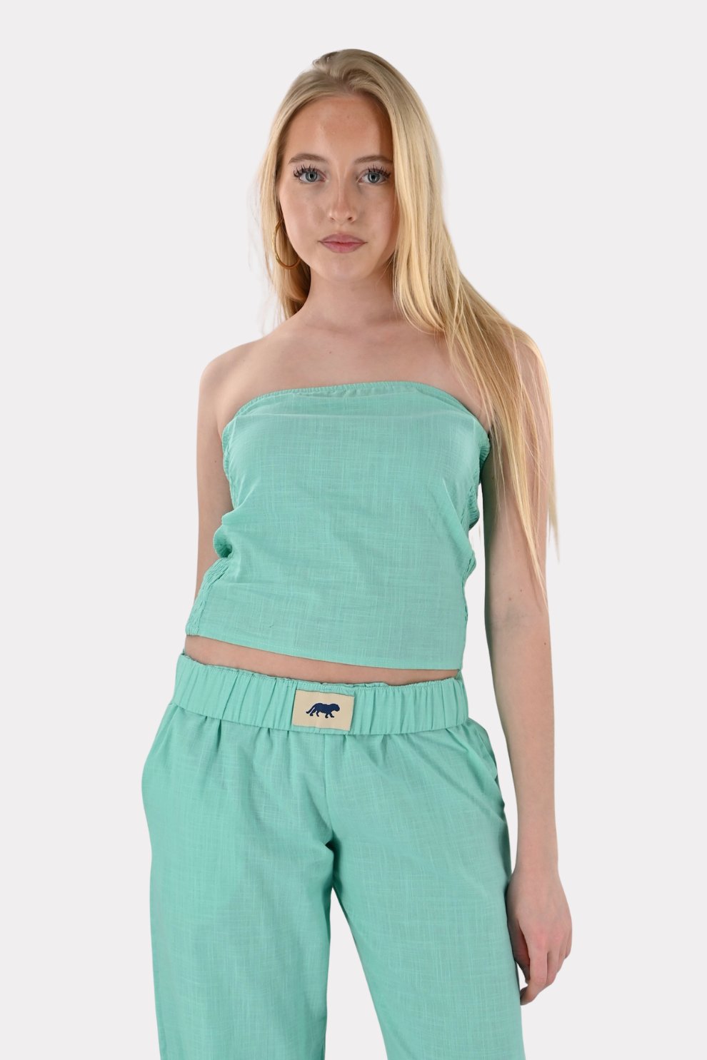 Tiger tube top - aqua
