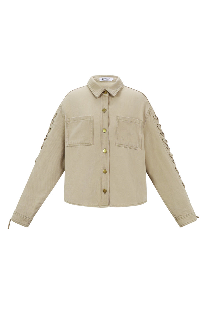 Geweven Katoen Vrouwen Jeansjack Casual Met Sluiting