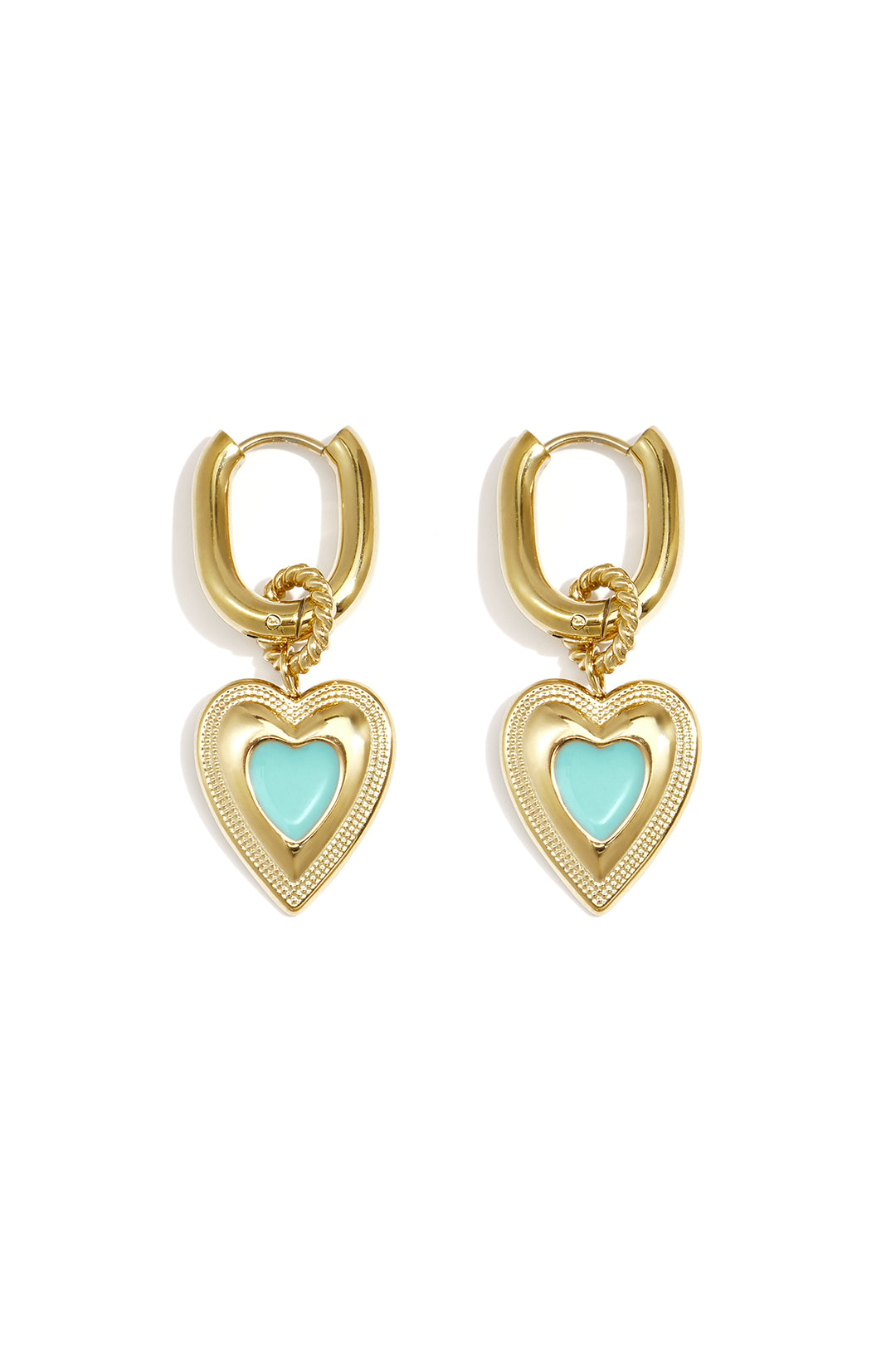 Oorbellen met gekleurde hart charm