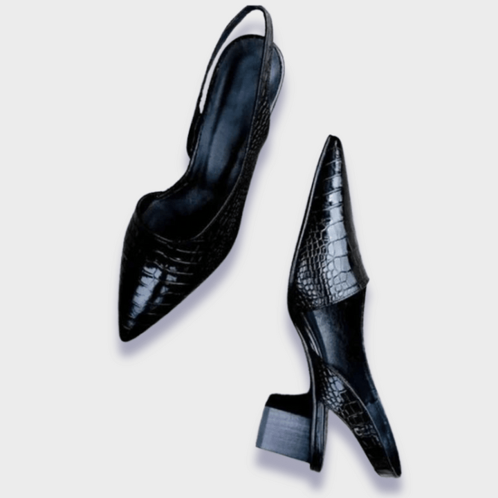 LIANNE | Elegante Orthopedische Schoenen met Middelhoge Hak en Krokodillenprint voor de Hele Dag