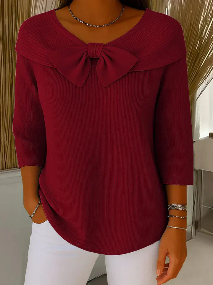 BLEU| Elegante Top met Strik en Perfecte Pasvorm