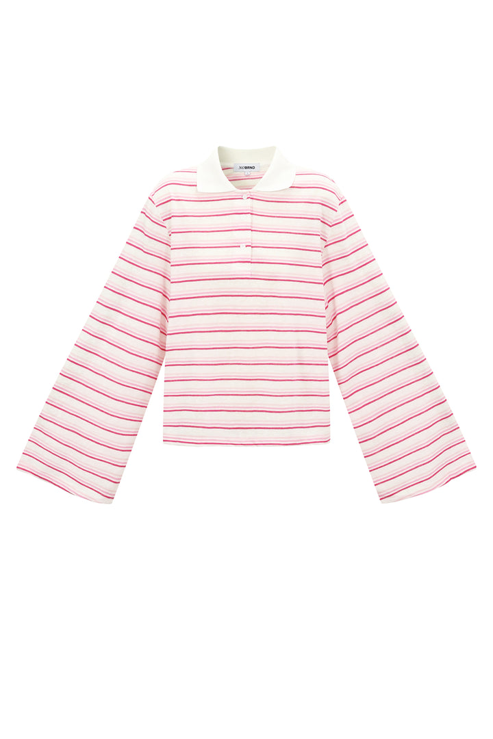 Gestreepte stretch polo set