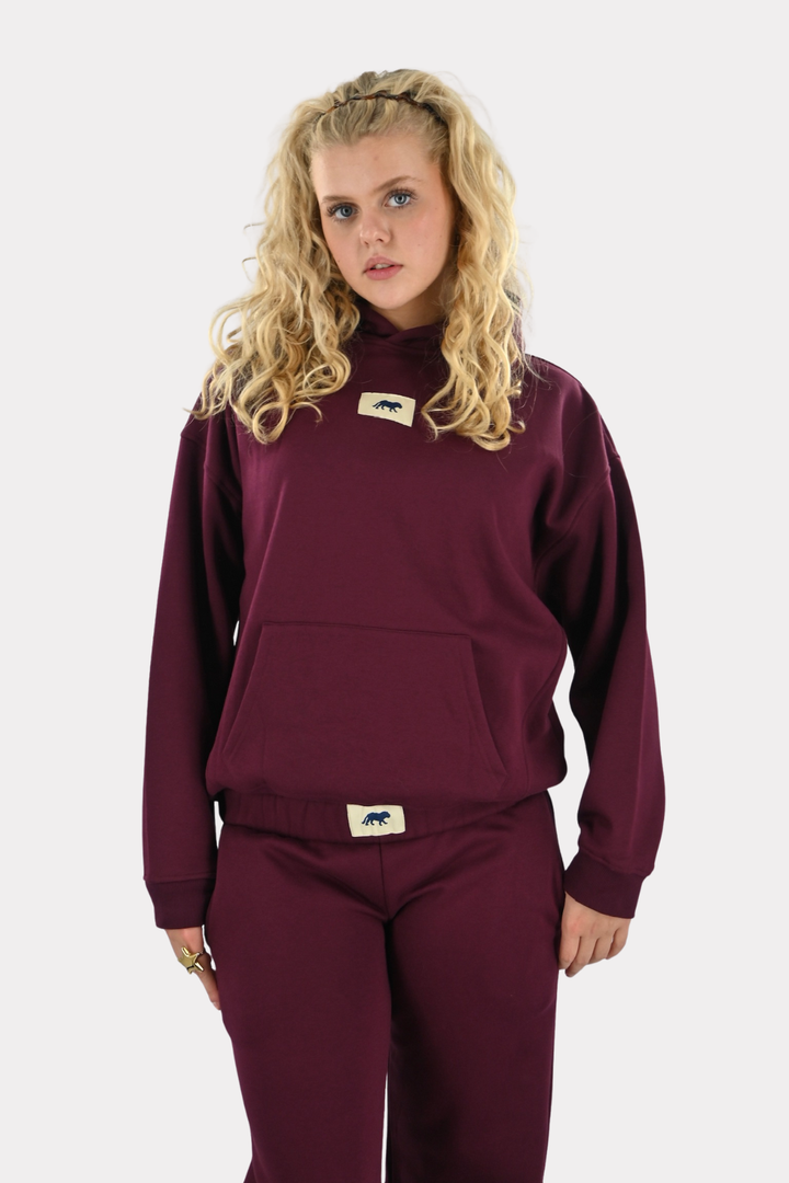 Tiger star lounge hoodie - bordeaux