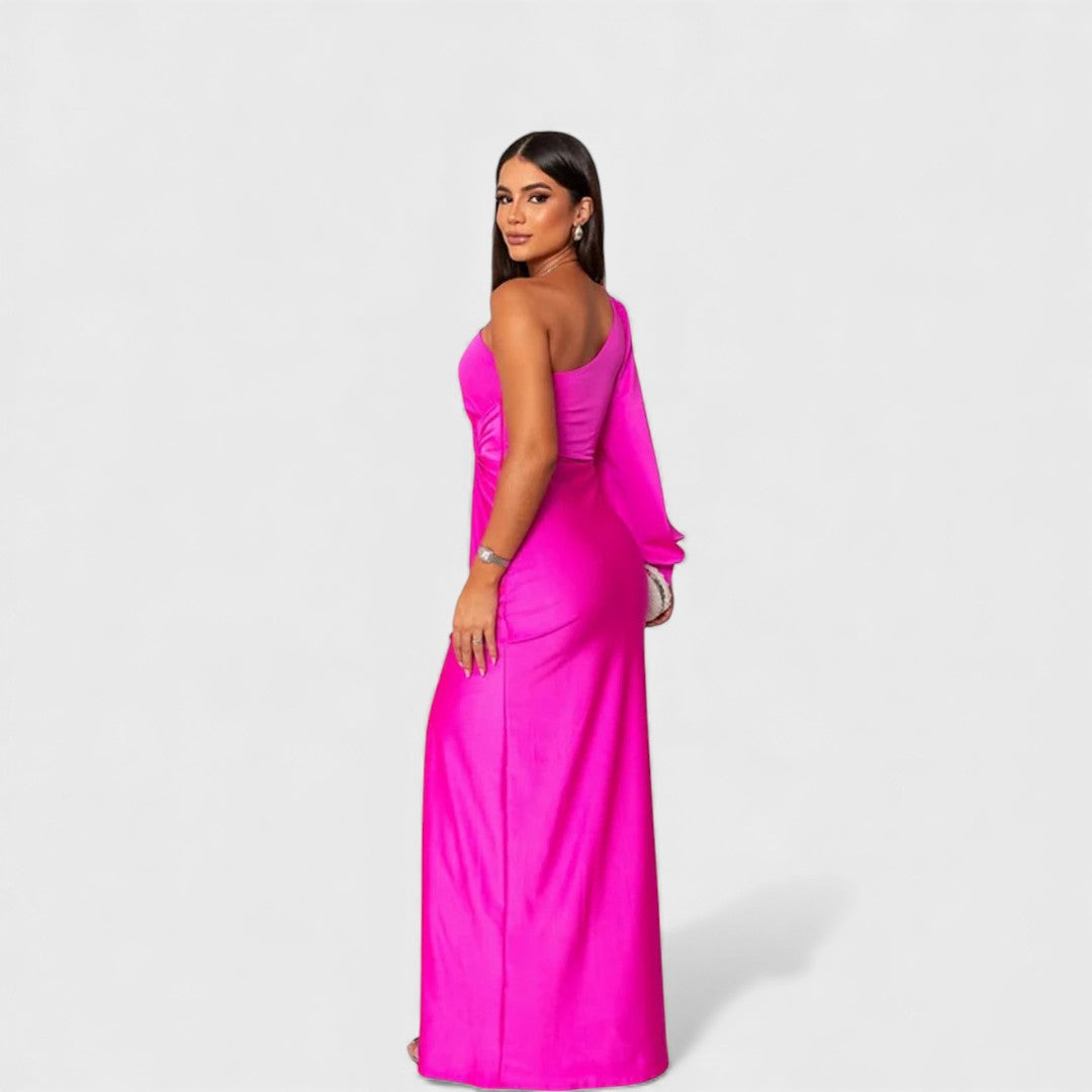 JULIA™ | Elegante Maxi Jurk met One-Shoulder Pasvorm voor Avond & Feest