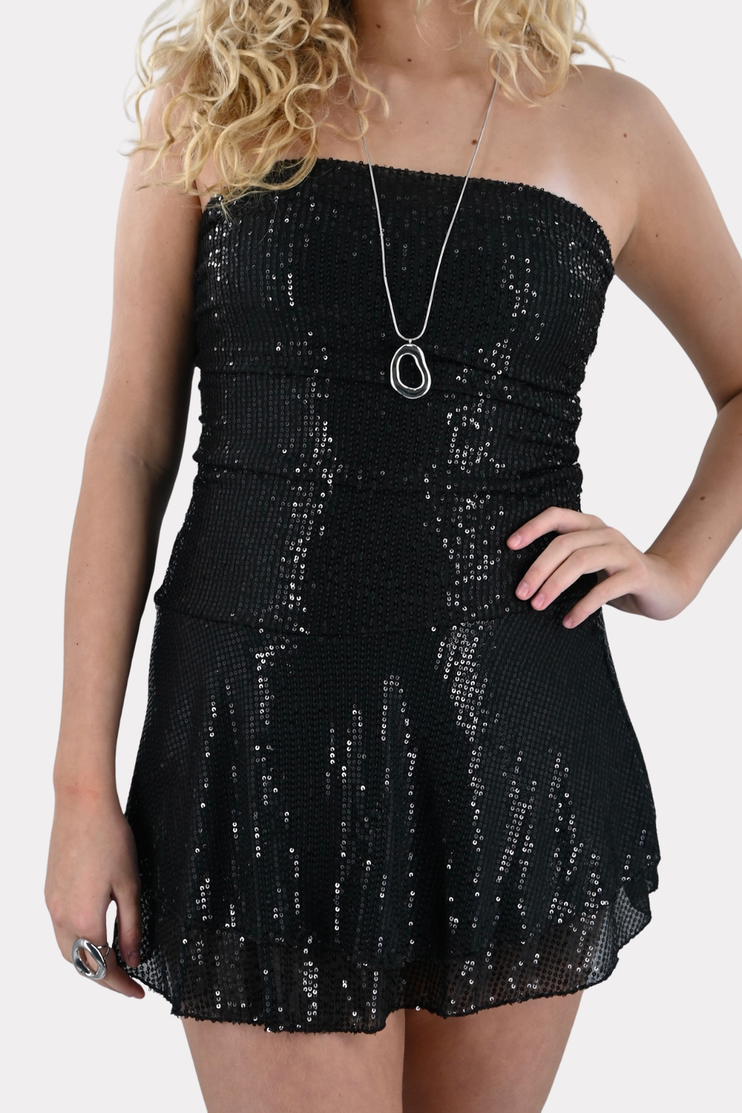 Glitter glow playsuit - zwart