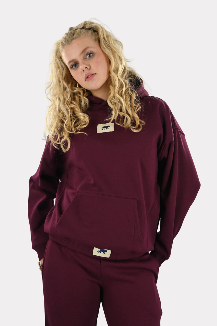 Tiger star lounge hoodie - bordeaux