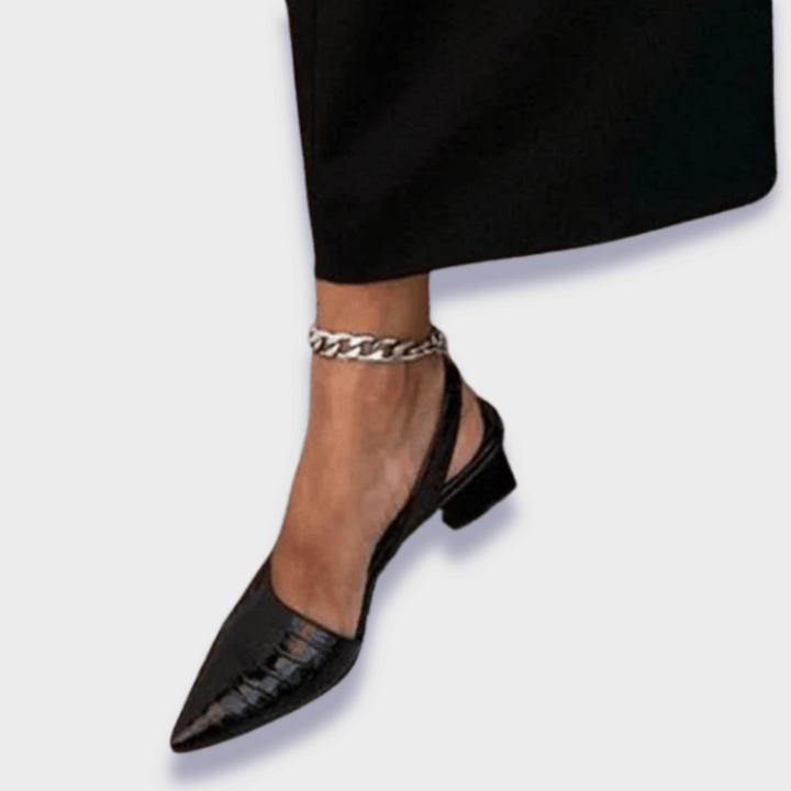 LIANNE | Elegante Orthopedische Schoenen met Middelhoge Hak en Krokodillenprint voor de Hele Dag
