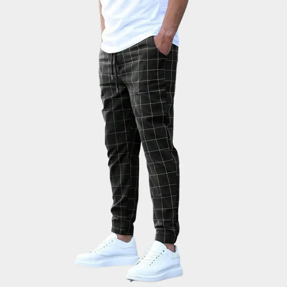 MAISON LORÉA | Geruite Slim-Fit Pantalon met Trekkoord