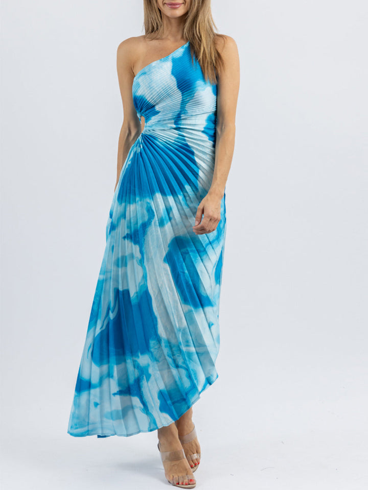 Blauwe surf midi jurk