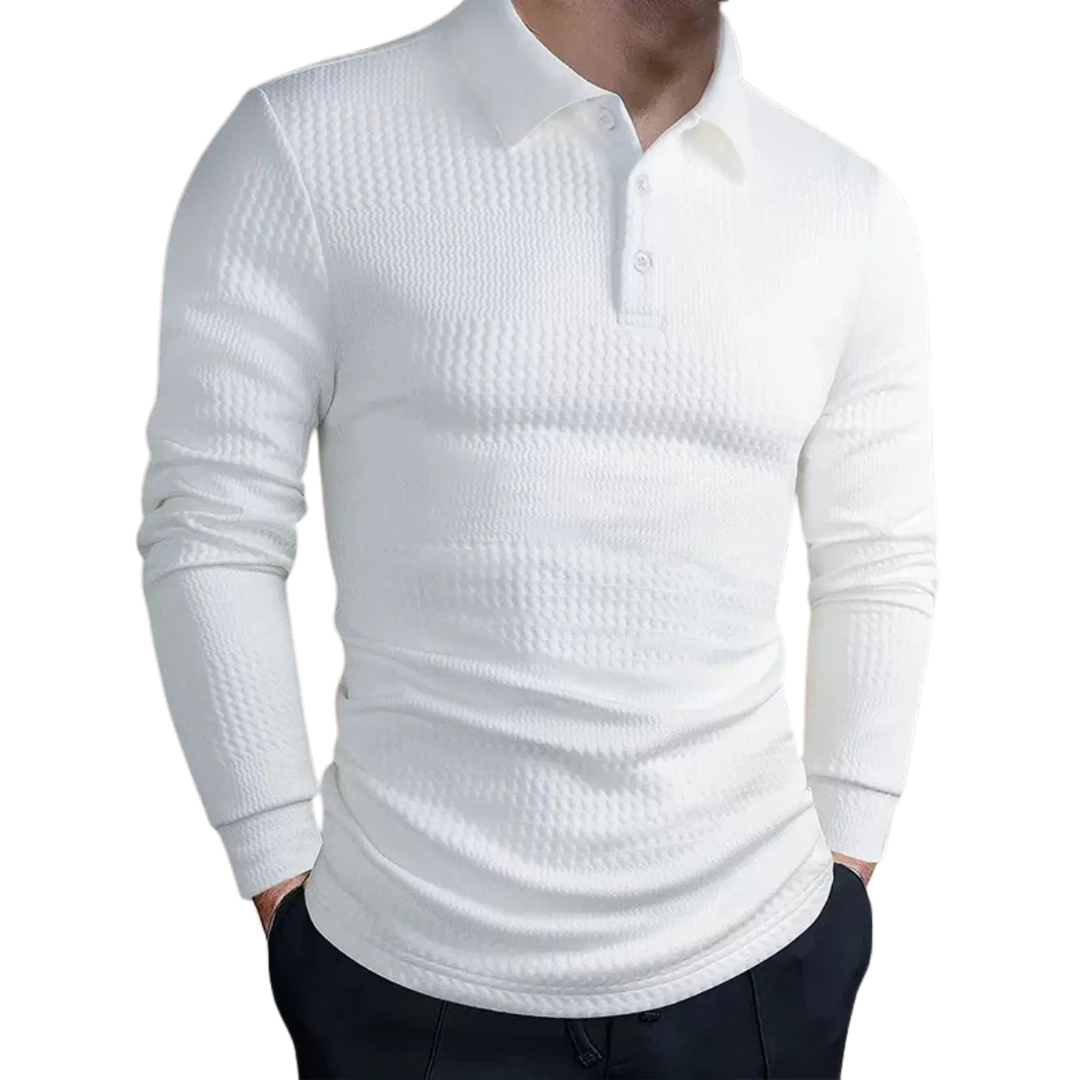 NICO | LUXE POLO IN JACQUARD MET RETRO ELEGANTIE