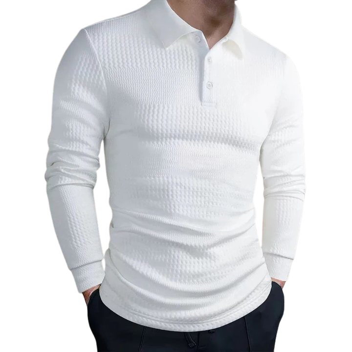 NICO | LUXE POLO IN JACQUARD MET RETRO ELEGANTIE