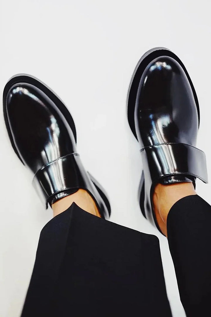 INEZ | Elegante glanzende mocassins met band voor een perfecte stijl