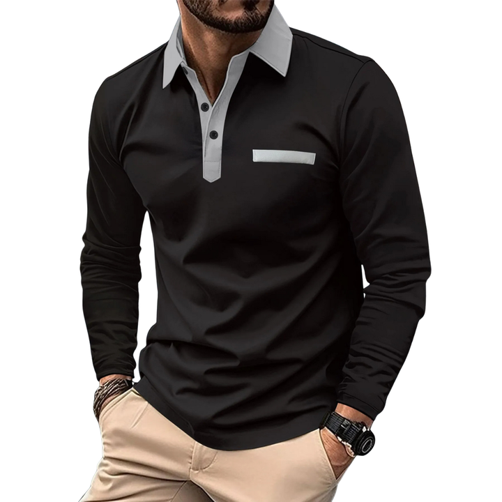 SEBASTIAN | ELEGANTE BICOLOR POLO MET CONTRASTERENDE DETAILS