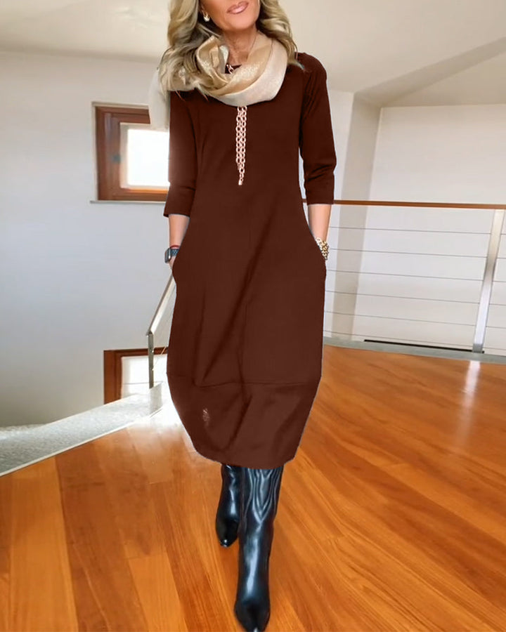 VANESSA | Elegante Maxi Jurk die het Silhouet Verfijnt en Dagelijks Comfort Biedt