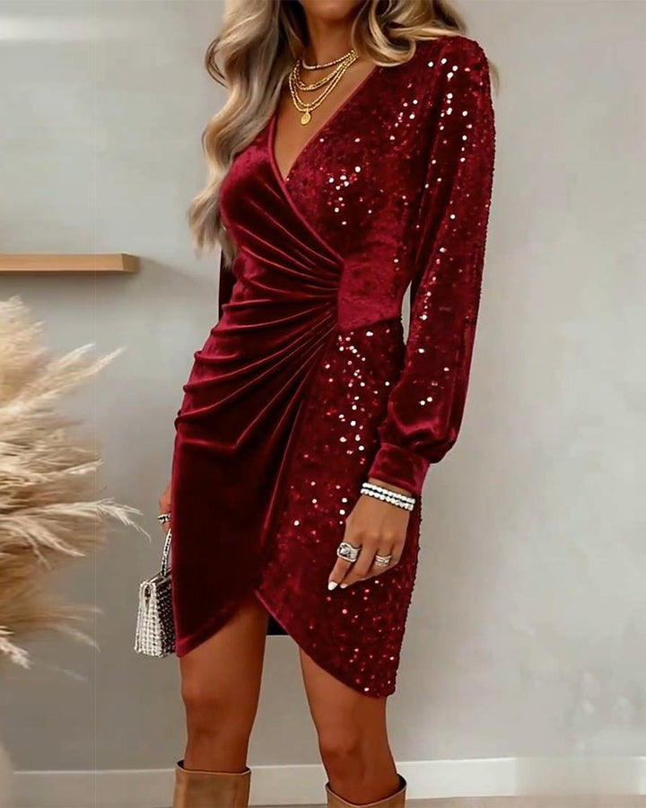 MILA | Feestelijke Midi Jurk met V-hals