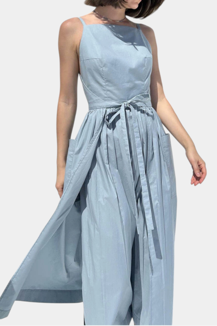 HANNA | Lange Jurk met Verstelbare Lussen voor Romantische Stijl en Zomerse Comfort