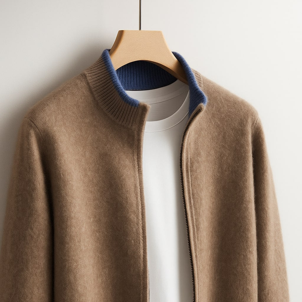 LEVI™ | Heren Gebreide Jas met Ritssluiting Warmte en Elegante Dagelijkse Stijl