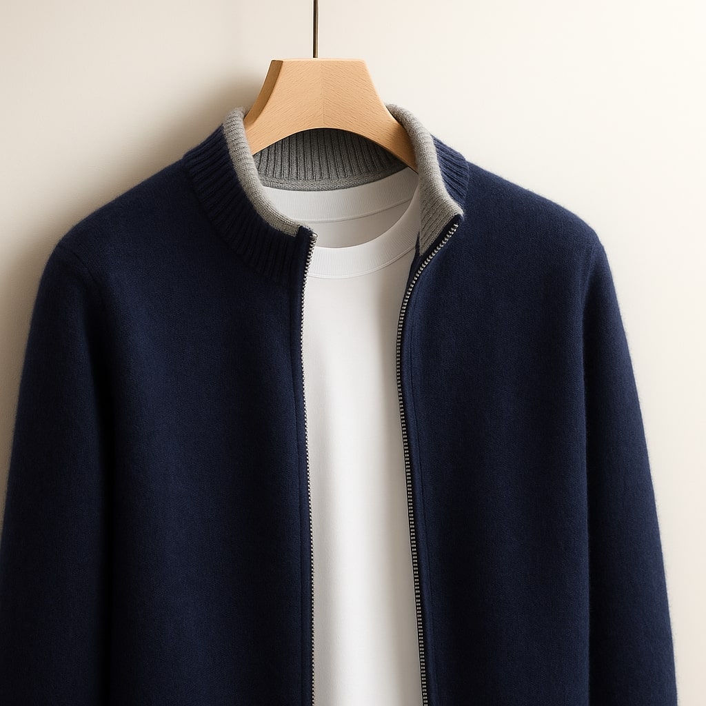 LEVI™ | Heren Gebreide Jas met Ritssluiting Warmte en Elegante Dagelijkse Stijl