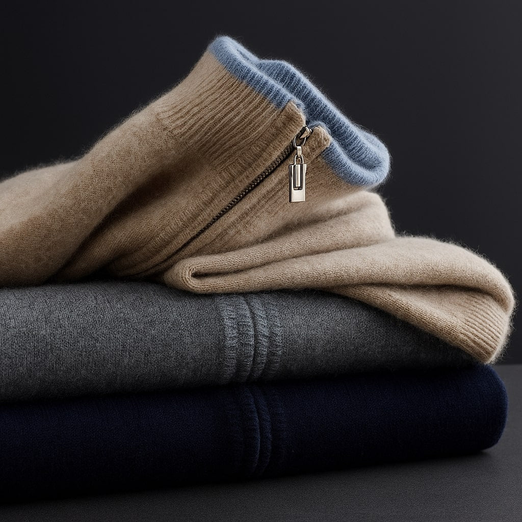 LEVI™ | Heren Gebreide Jas met Ritssluiting Warmte en Elegante Dagelijkse Stijl