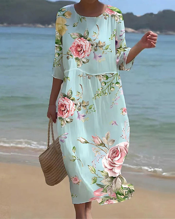 LOLA | Elegante en Comfortabele Bloemenjurk voor Zonnige Dagen