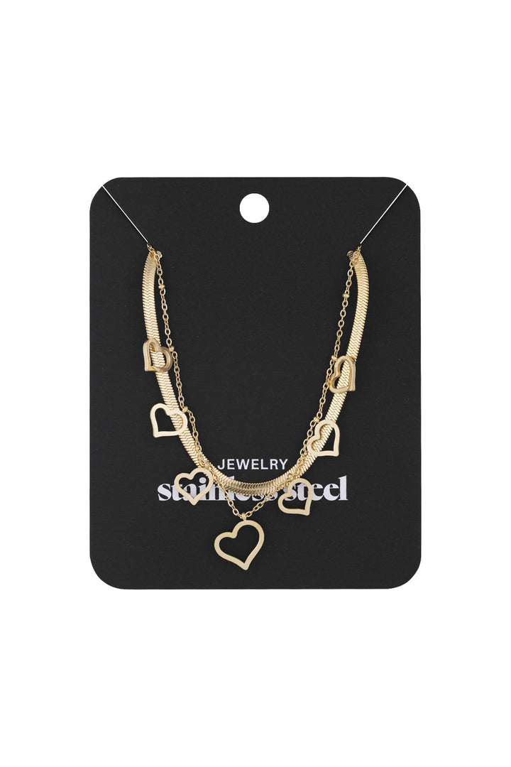 chunky heart ketting