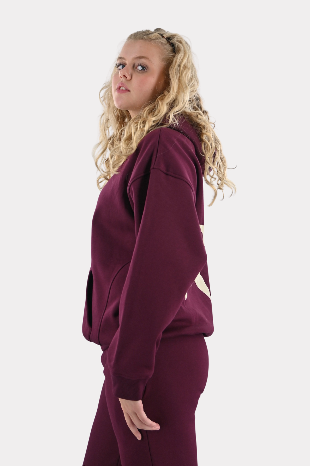 Tiger star lounge hoodie - bordeaux