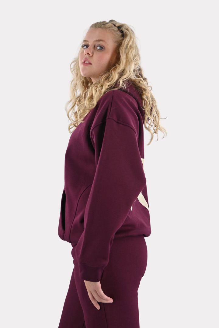 Tiger star lounge hoodie - bordeaux