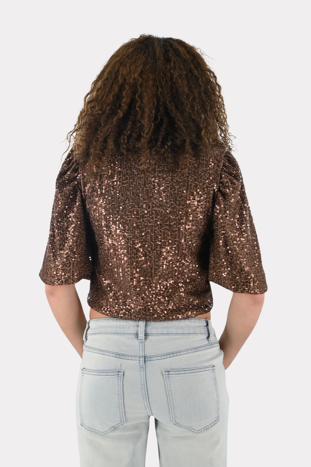 Emmie blazer paillet - bruin