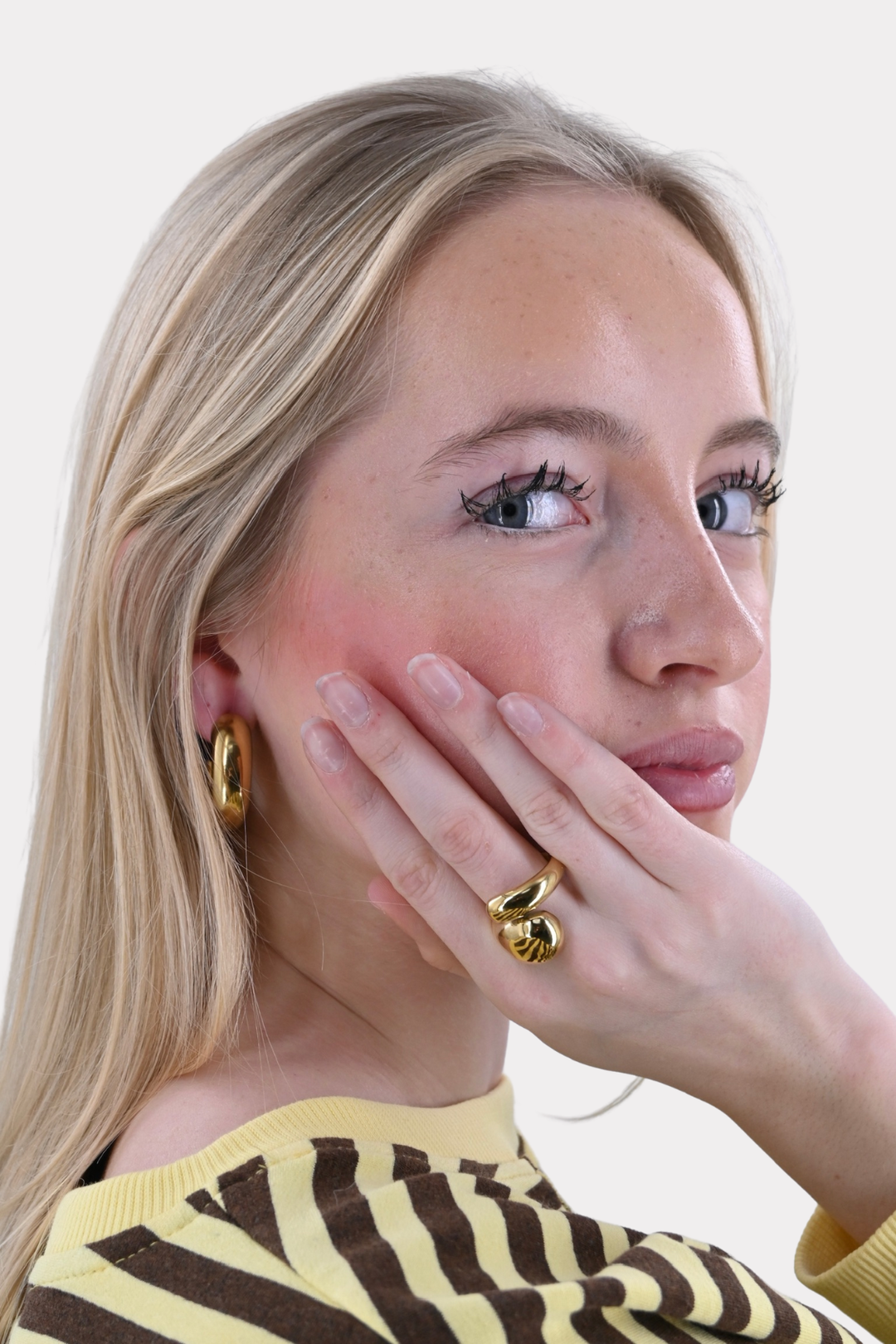 Gold drop ring - goud