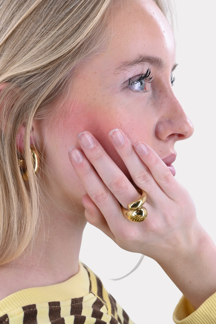 Gold drop ring - goud