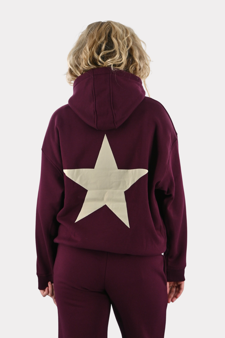 Tiger star lounge hoodie - bordeaux