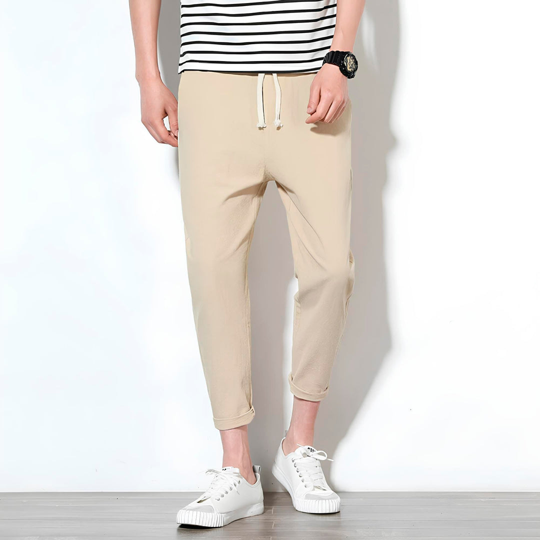MAISON LORÉA | Enkellange Stretch Pantalon met Elastische Taille