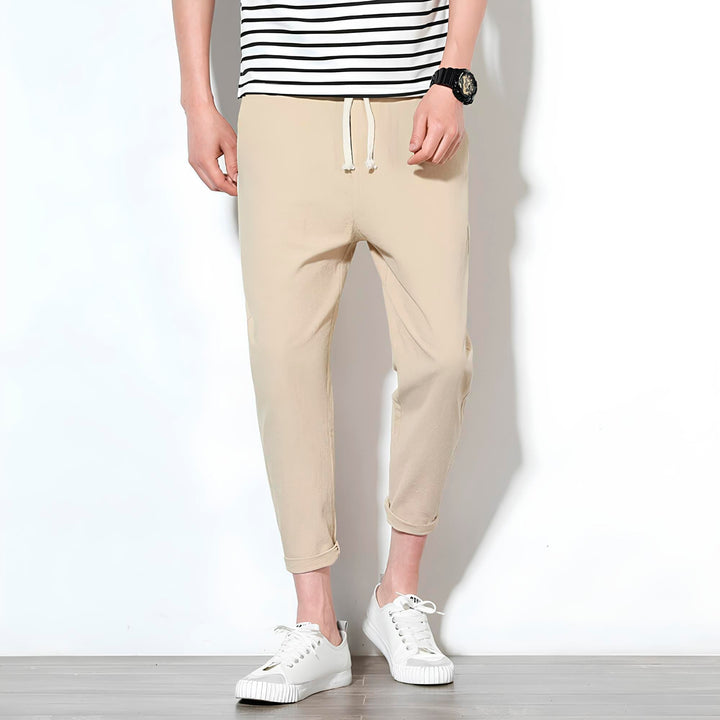 MAISON LORÉA | Enkellange Stretch Pantalon met Elastische Taille