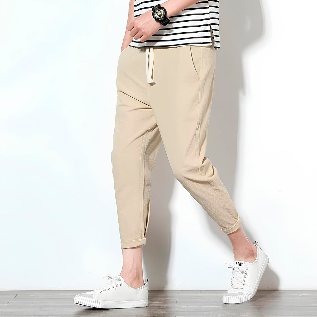 MAISON LORÉA | Enkellange Stretch Pantalon met Elastische Taille